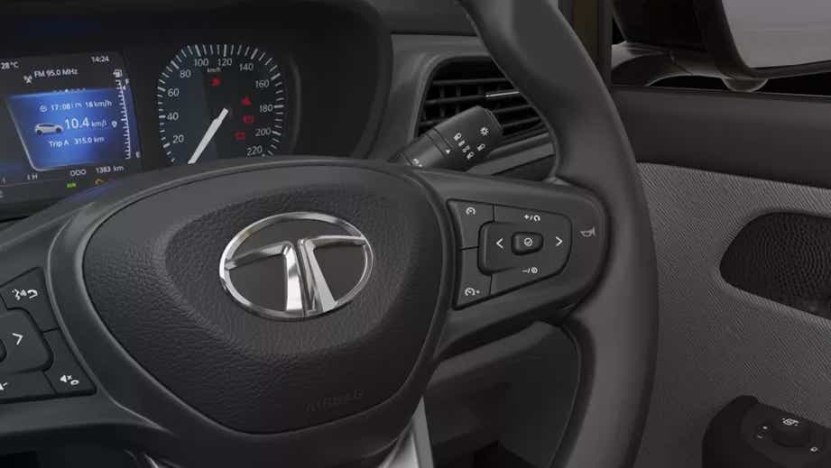 interior steering wheel and dashboard of a Tata Altroz 2020-2024