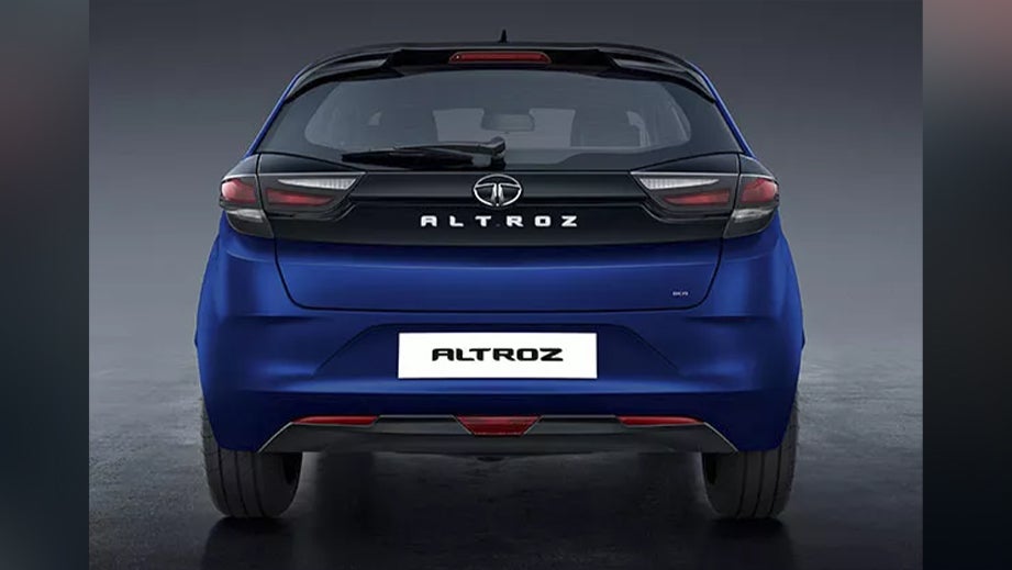 rear view of a Opera Blue Tata Altroz 2020-2024