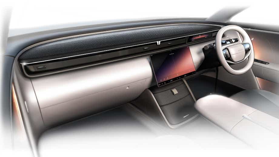 Dashboard and steering wheel of a Tata Avinya