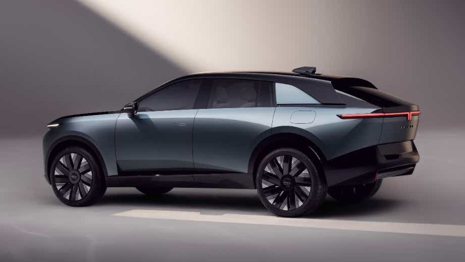 rear three-quarter view of a Tata Avinya