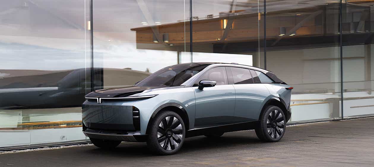 Front three-quarter view of a Tata Avinya