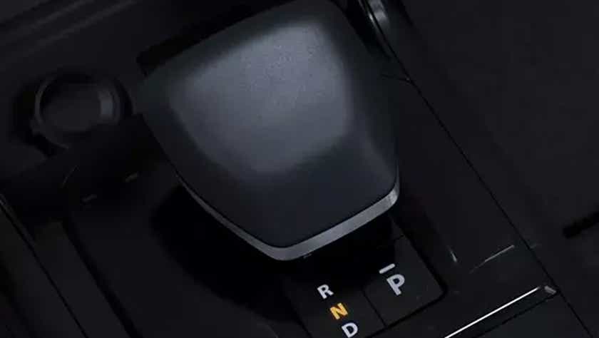 Gear selector close-up of a Tata Curvv EV