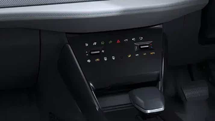center console climate control panel of a Tata Curvv EV