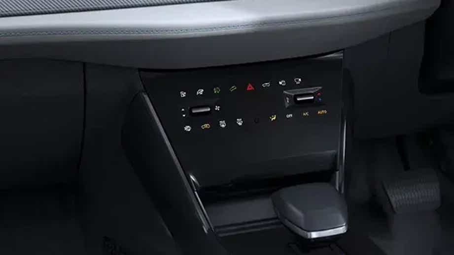 center console climate control panel of a Tata Curvv EV