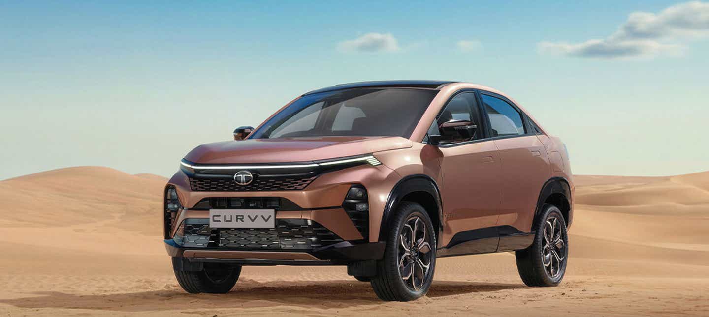 front three-quarter of a Tata Curvv