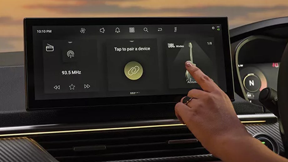 infotainment touchscreen interface of a Tata Curvv