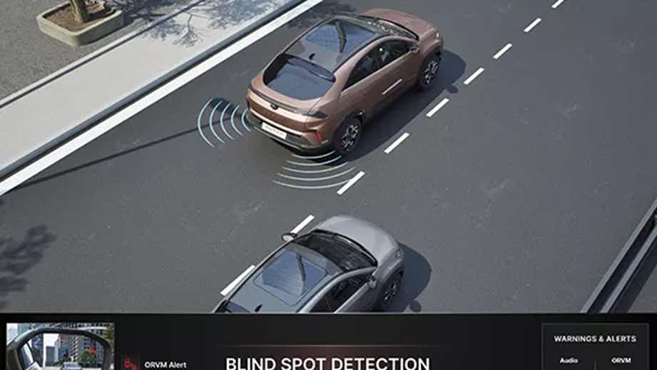 Rear three-quarter view of a Tata Curvv on road