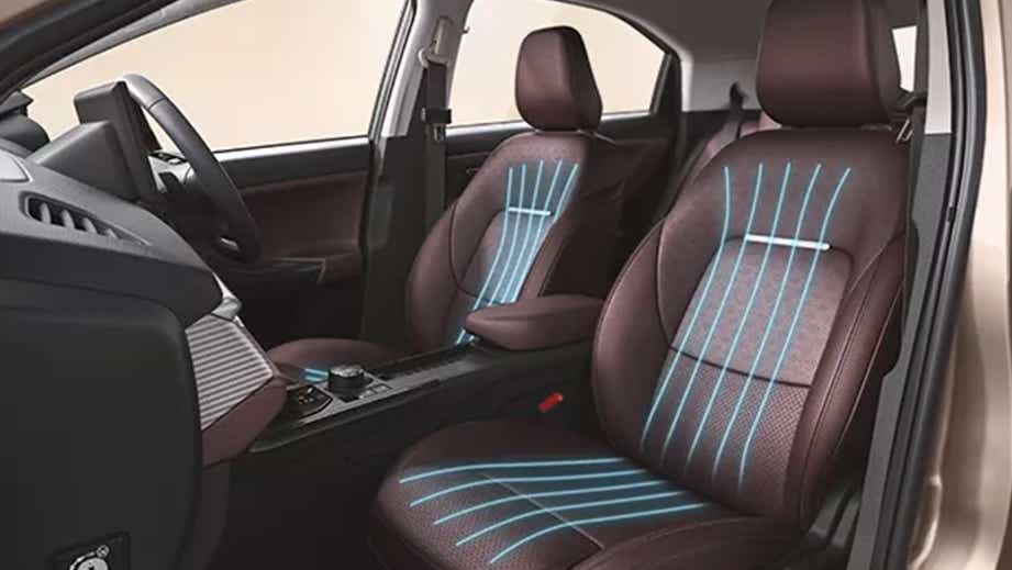 front seat and dashboard view of a Tata Curvv