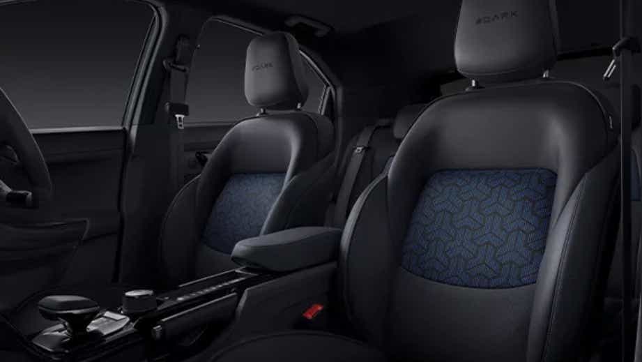 front seats and dashboard interior of a Tata Nexon