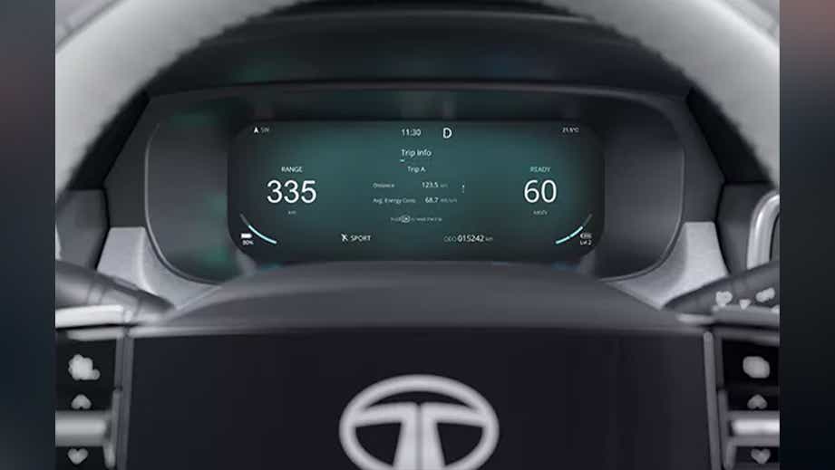 instrument cluster of a Tata Punch EV