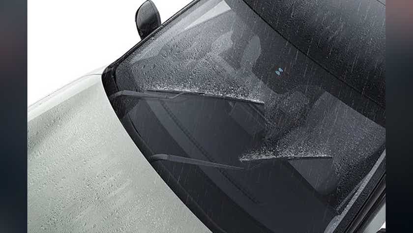 windshield wipers in use on a Tata Punch EV