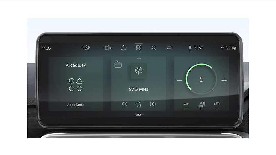 Infotainment touchscreen of a Tata Punch EV