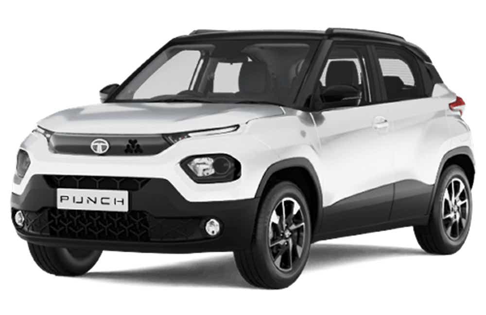 front three-quarter view of a Orcus White Tata Punch