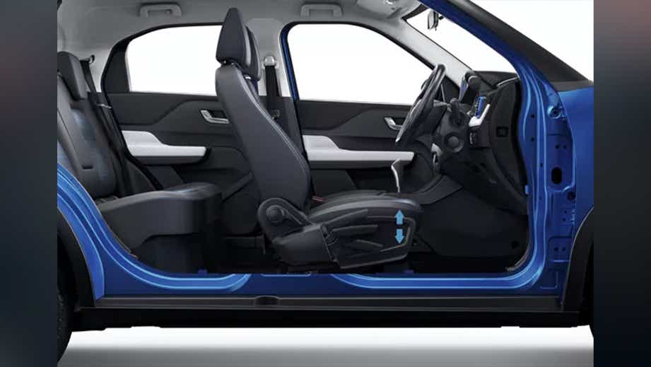 side interior view of a Tata Punch showing front and rear seats