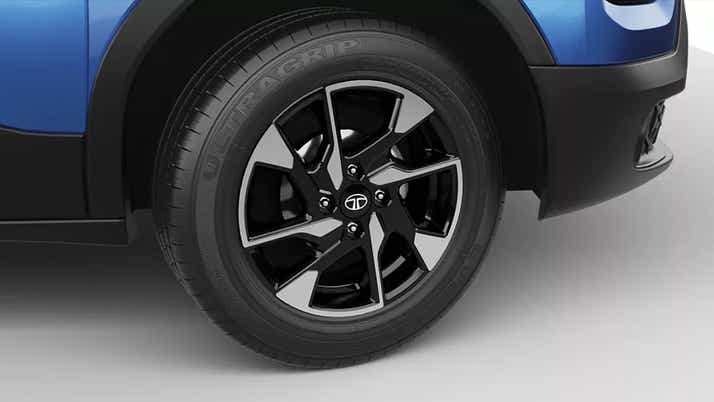 Front wheel close-up of a Tata Punch
