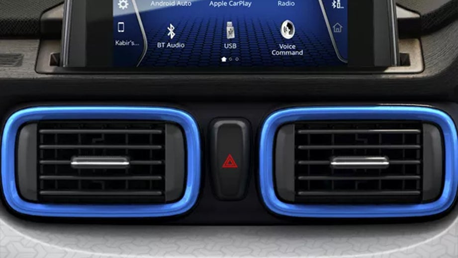 Central air vents and infotainment screen of a Tata Punch