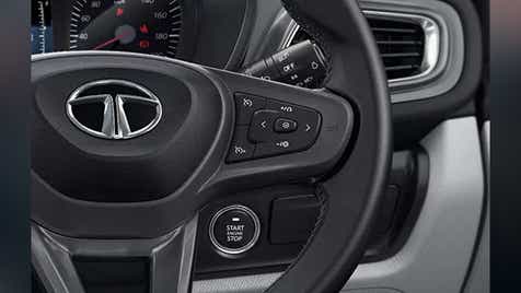 Steering wheel and dashboard of a Tata Punch