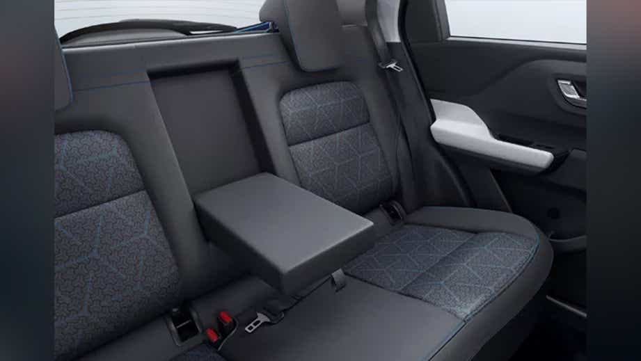 Rear seat and armrest view of a Tata Punch
