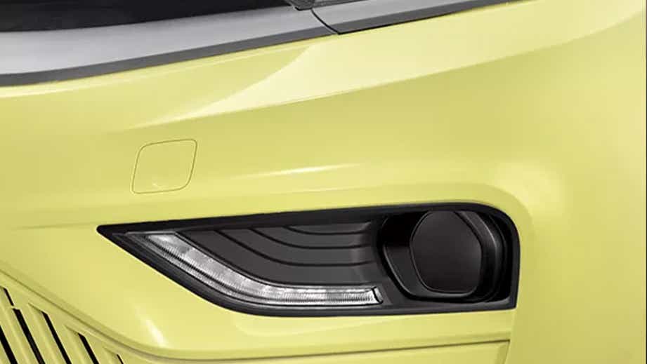 Headlight close-up of a Chill Lime With Dual Tone Tata Tiago EV