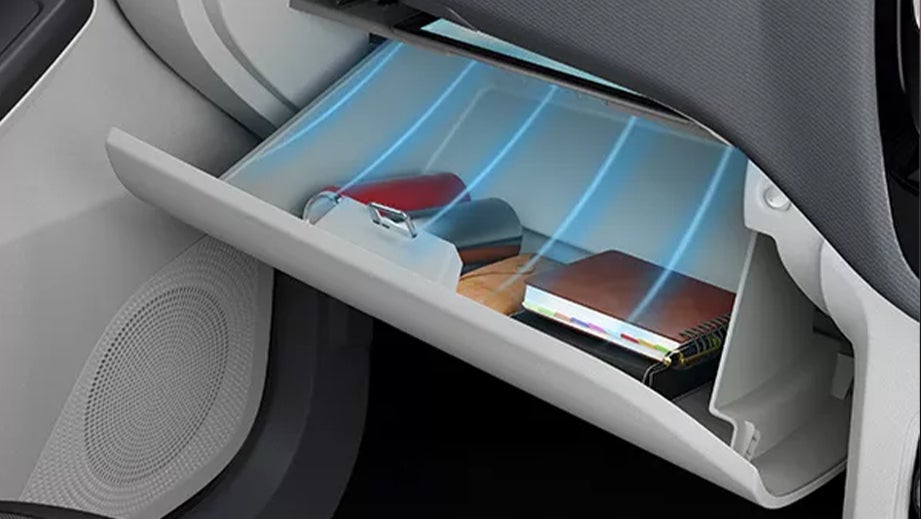 Glovebox view of a Tata Tiago EV
