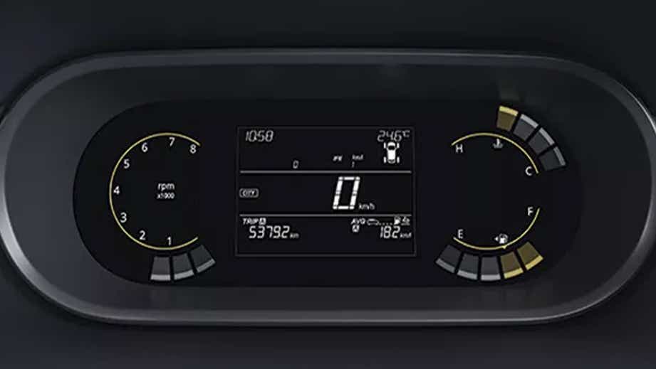 instrument cluster display of a Tata Tiago