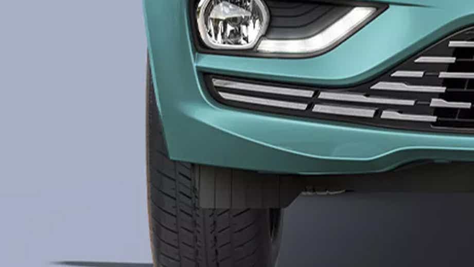 front bumper and headlight close-up of a Tata Tiago