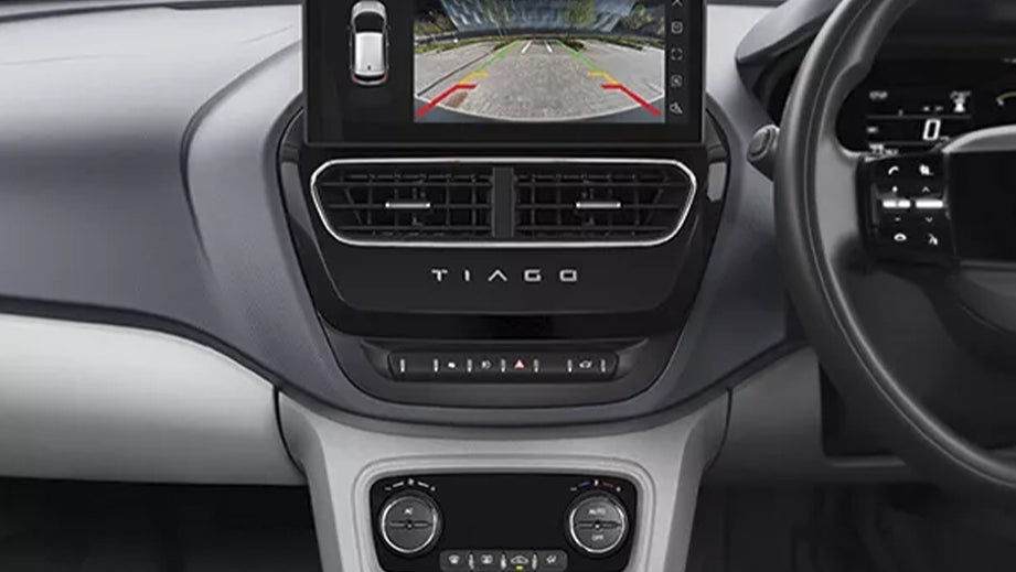 Interior dashboard of a Tata Tiago
