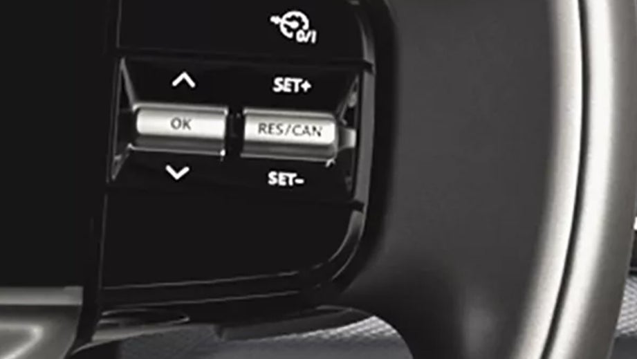Steering wheel control buttons of a Tata Tiago