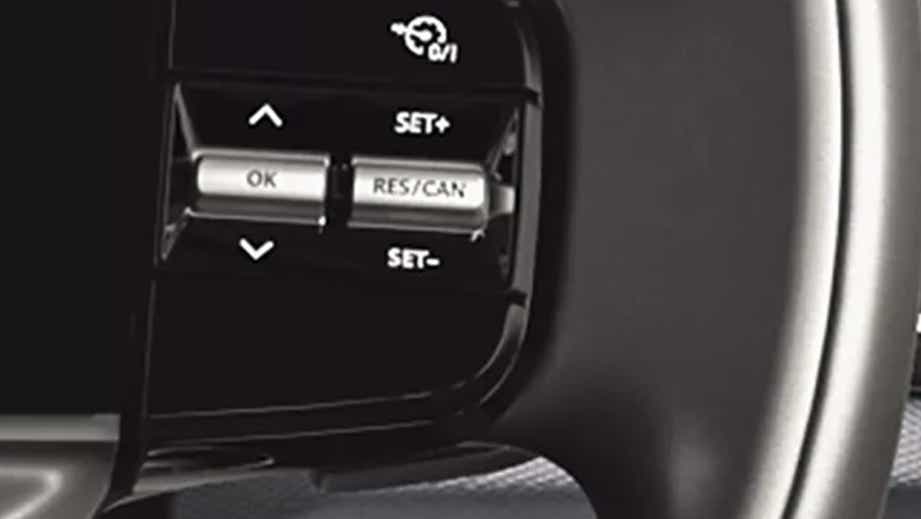 Steering wheel control buttons of a Tata Tiago