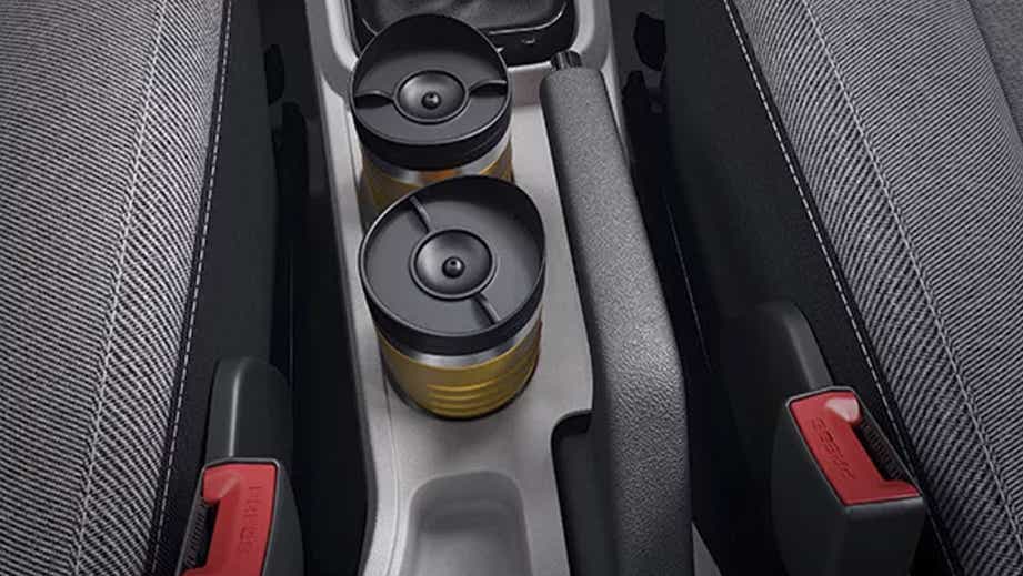 Center console cup holders of a Tata Tiago