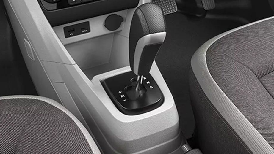 Gear lever area of a Tata Tigor