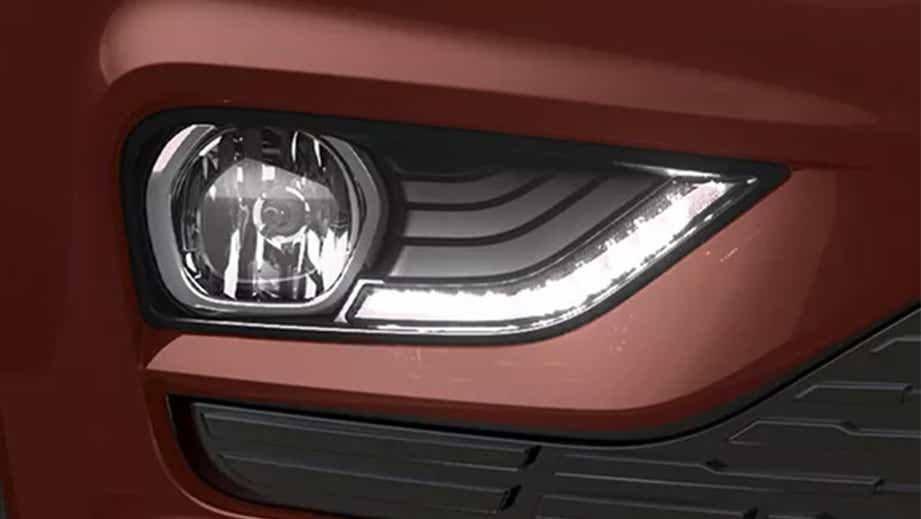 Headlight close-up of a Tata Tigor