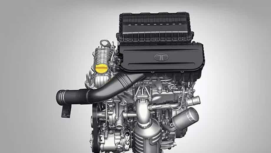 Engine close-up of a Tata Tigor