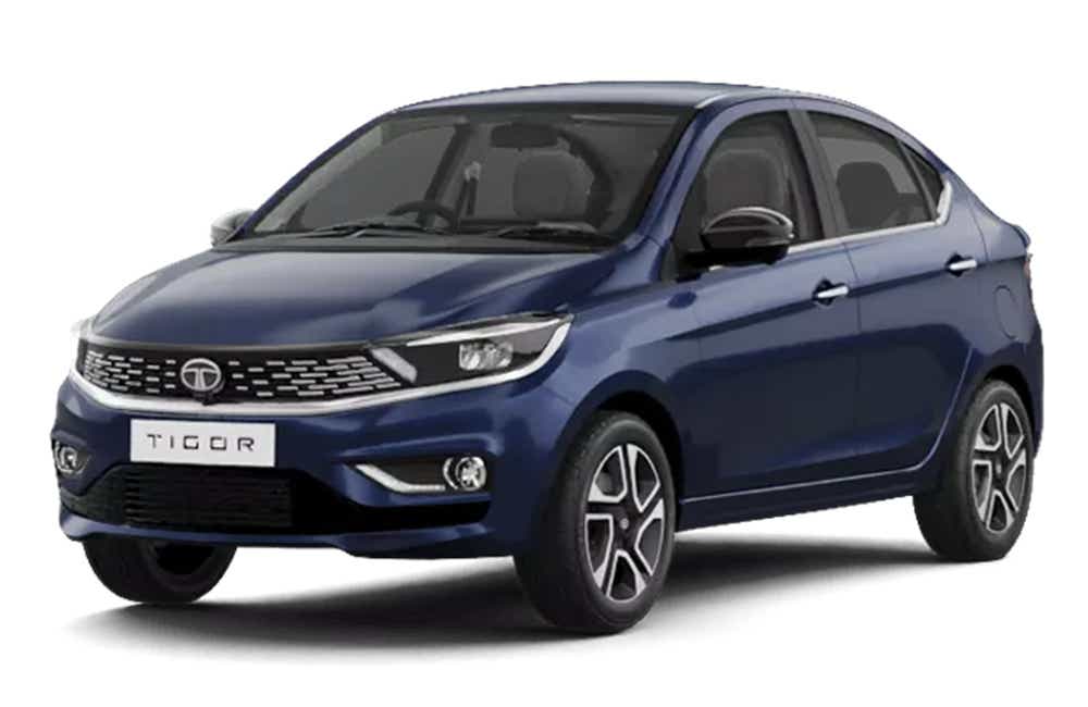 front three-quarter view of a Tata Tigor