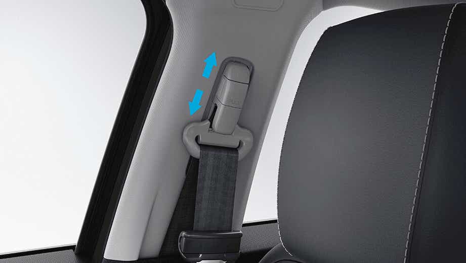 seatbelt height adjuster close-up of a Tata Altroz 2020-2024