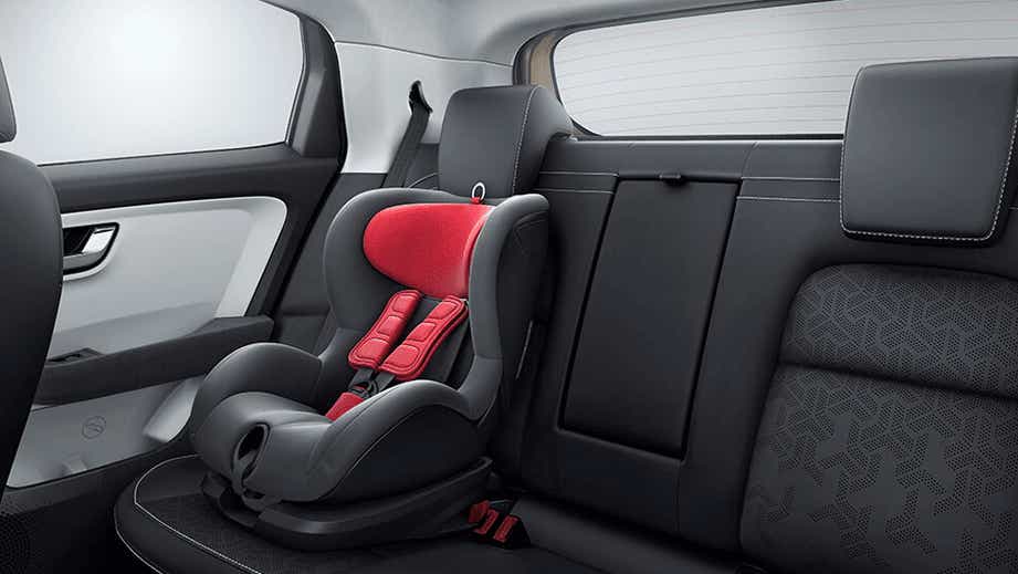 rear seat interior of a Tata Altroz 2020-2024 with child seat