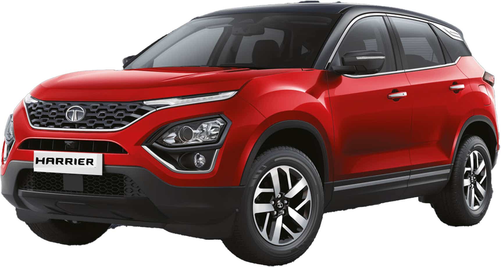Front three-quarter view of a Tata Harrier 2019-2023
