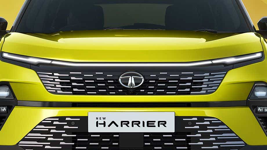 front grille view of a Tata Harrier