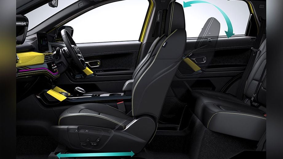Front interior seat adjustment view of a Tata Harrier