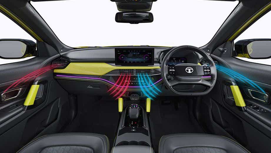 interior dashboard of a Tata Harrier