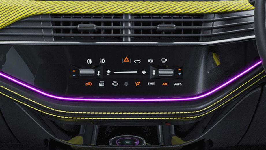 interior dashboard of a Tata Harrier