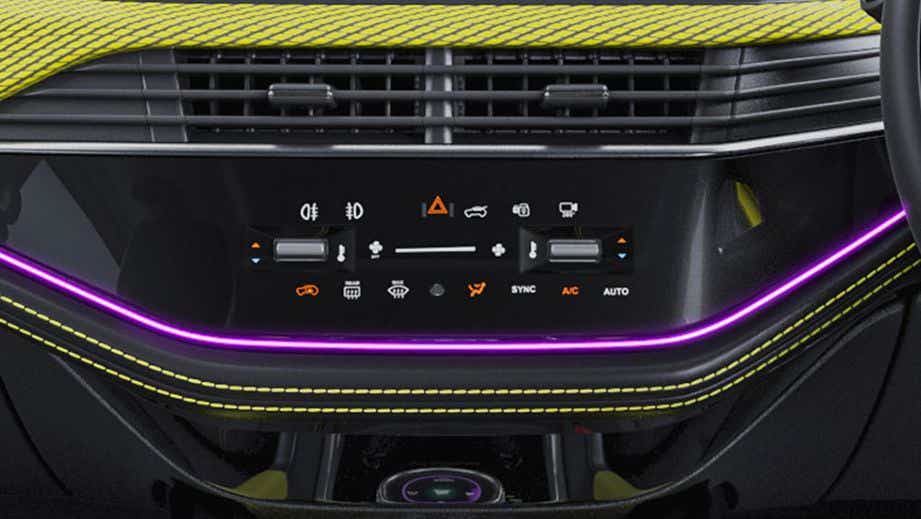 interior dashboard of a Tata Harrier