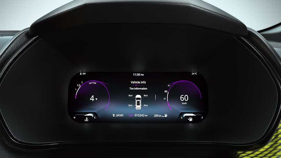 instrument cluster display of a Tata Harrier