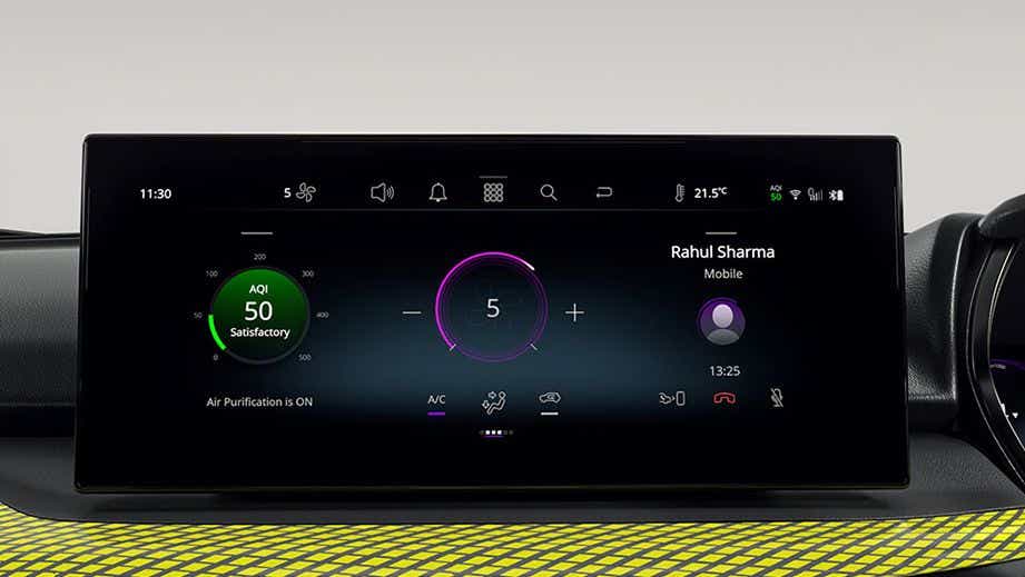 interior dashboard display of a Tata Harrier