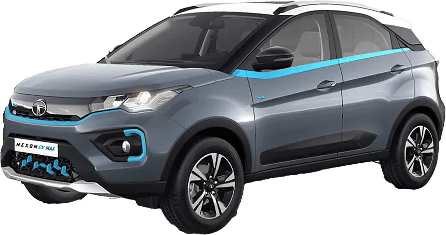 front three-quarter view of a Tata Nexon EV Prime