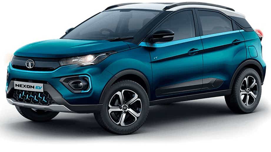 front three-quarter of a Tata Nexon EV Prime