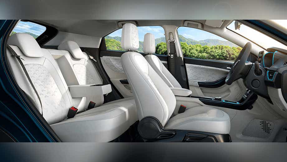 interior side view of a Tata Nexon EV Prime