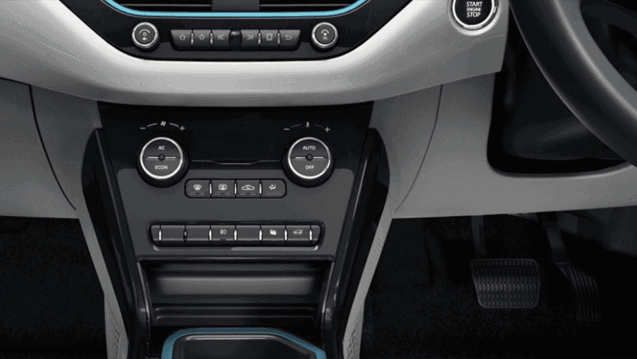 center console and AC controls of a Tata Nexon EV Max