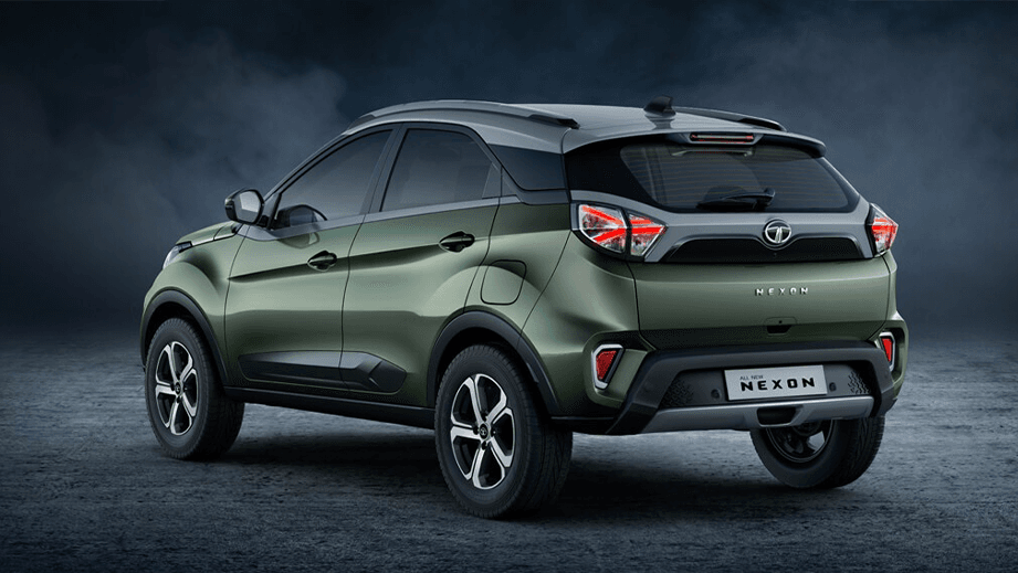 rear three-quarter of a Tata Nexon 2017-2023