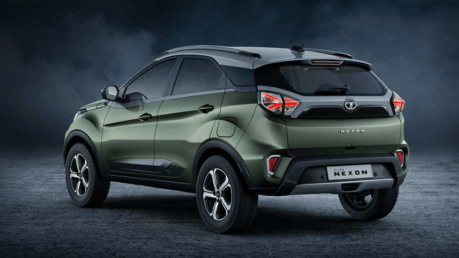 rear three-quarter of a Tata Nexon 2017-2023